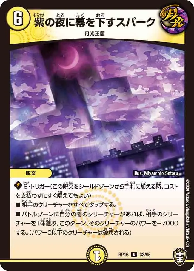 Spark that Closes the Curtain on a Purple Night